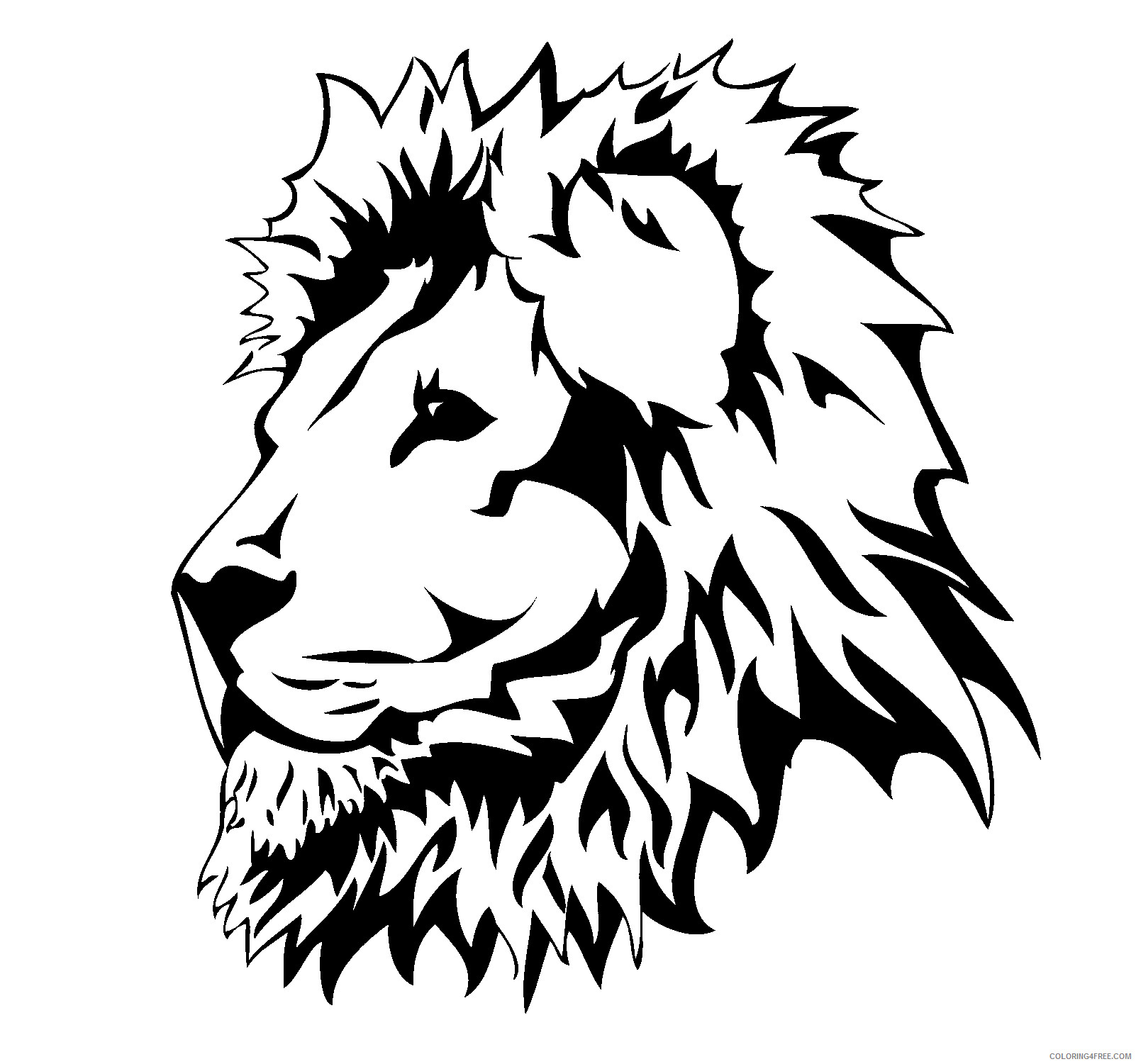 Black and White Lion Coloring Pages lion 26 jpg Printable Coloring4free