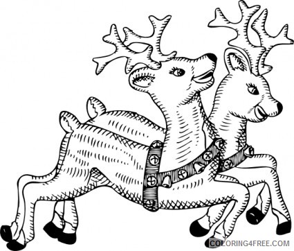 Black and White Reindeer Coloring Pages reindeer free vector Printable Coloring4free