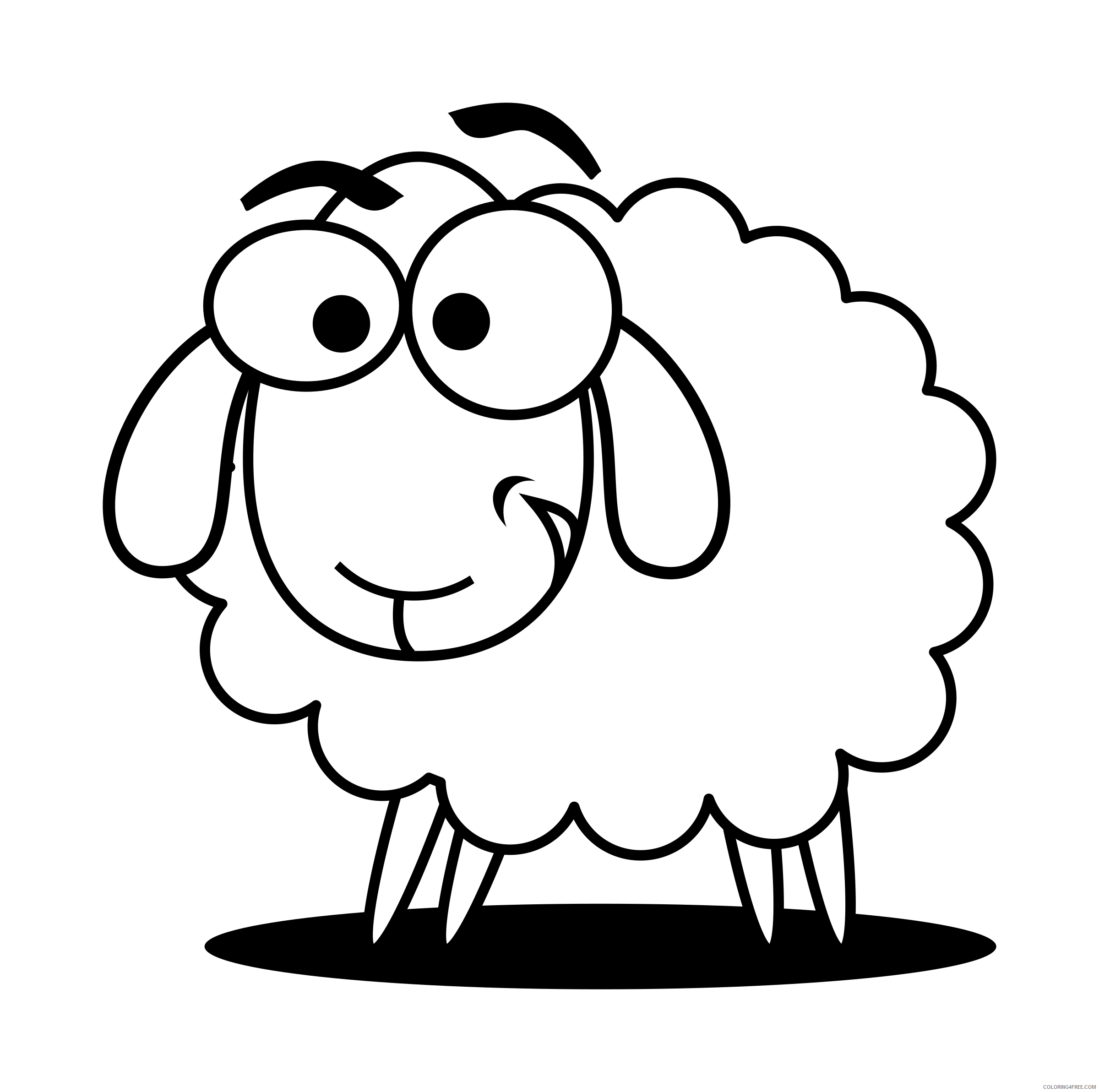 Black and White Sheep Coloring Pages eid sheep Printable Coloring4free