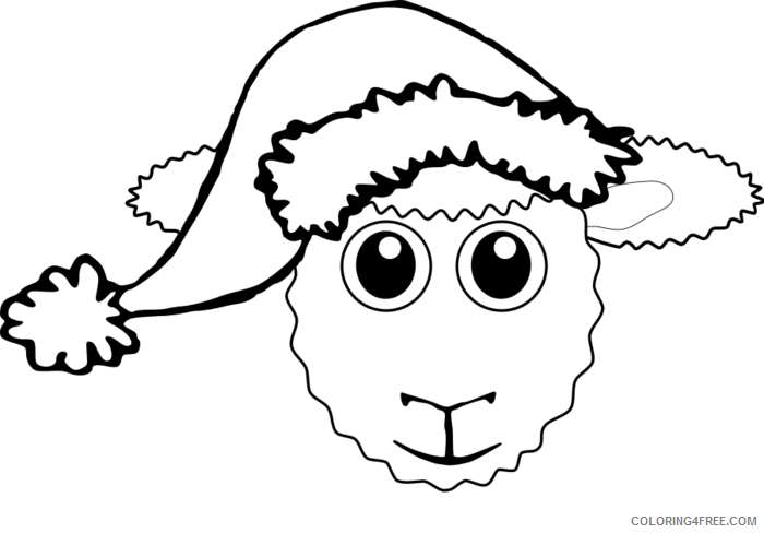 Black and White Sheep Coloring Pages sheep head black and Printable Coloring4free