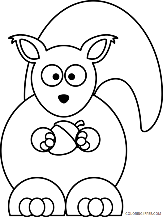 Black and White Squirrel Coloring Pages squirrel Printable Coloring4free