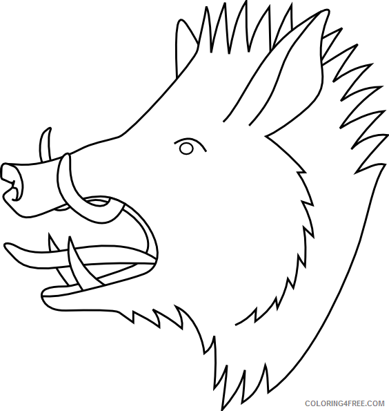 Boar Coloring Pages boars head at Printable Coloring4free
