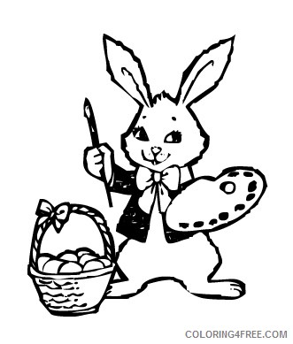 Bunny Coloring Pages bw painting bunny jpg Printable Coloring4free