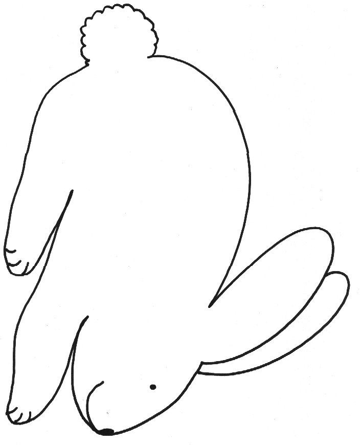 Bunny Outline Coloring Pages 25 outline of a bunny Printable Coloring4free