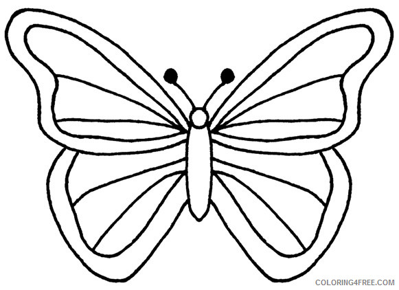 Butterfly Outline Coloring Pages butterfly flying outline Printable Coloring4free