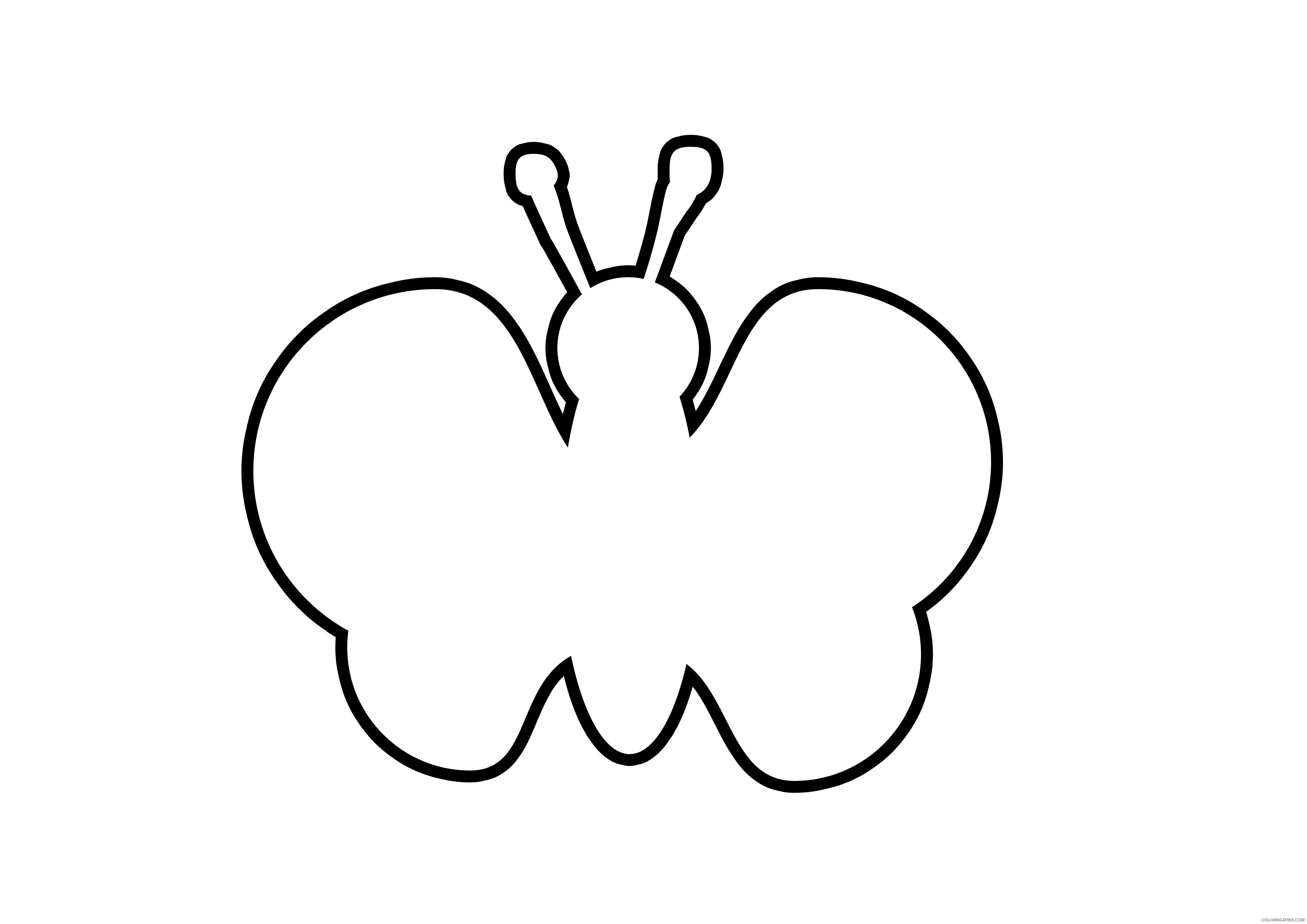 Butterfly Outline Coloring Pages butterfly outline for colouring in Printable Coloring4free