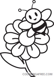 Cartoon Bee Coloring Pages buzzing bee in a suit Printable Coloring4free