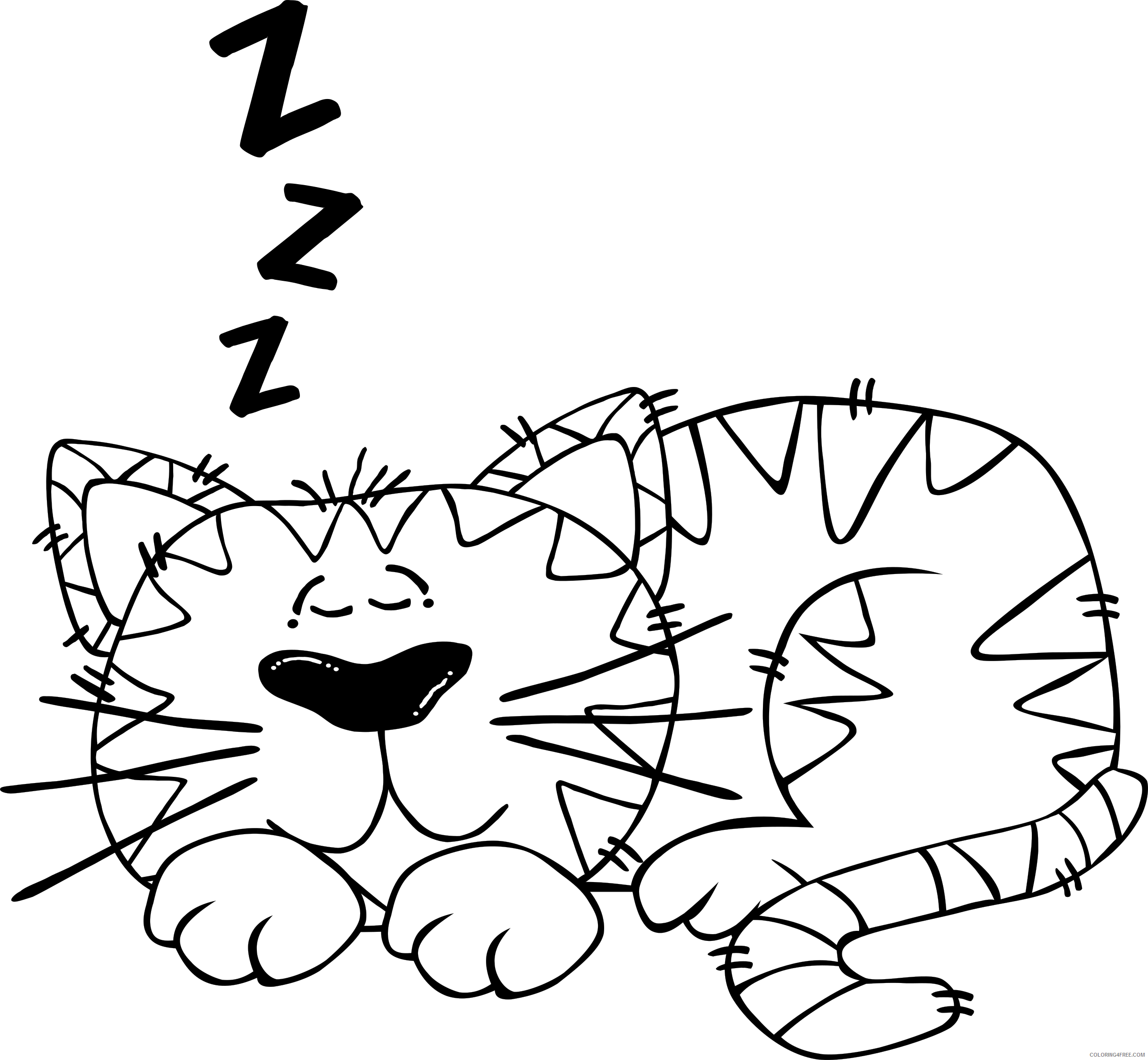 Cartoon Cat Coloring Pages gerald g cartoon cat sleeping Printable Coloring4free