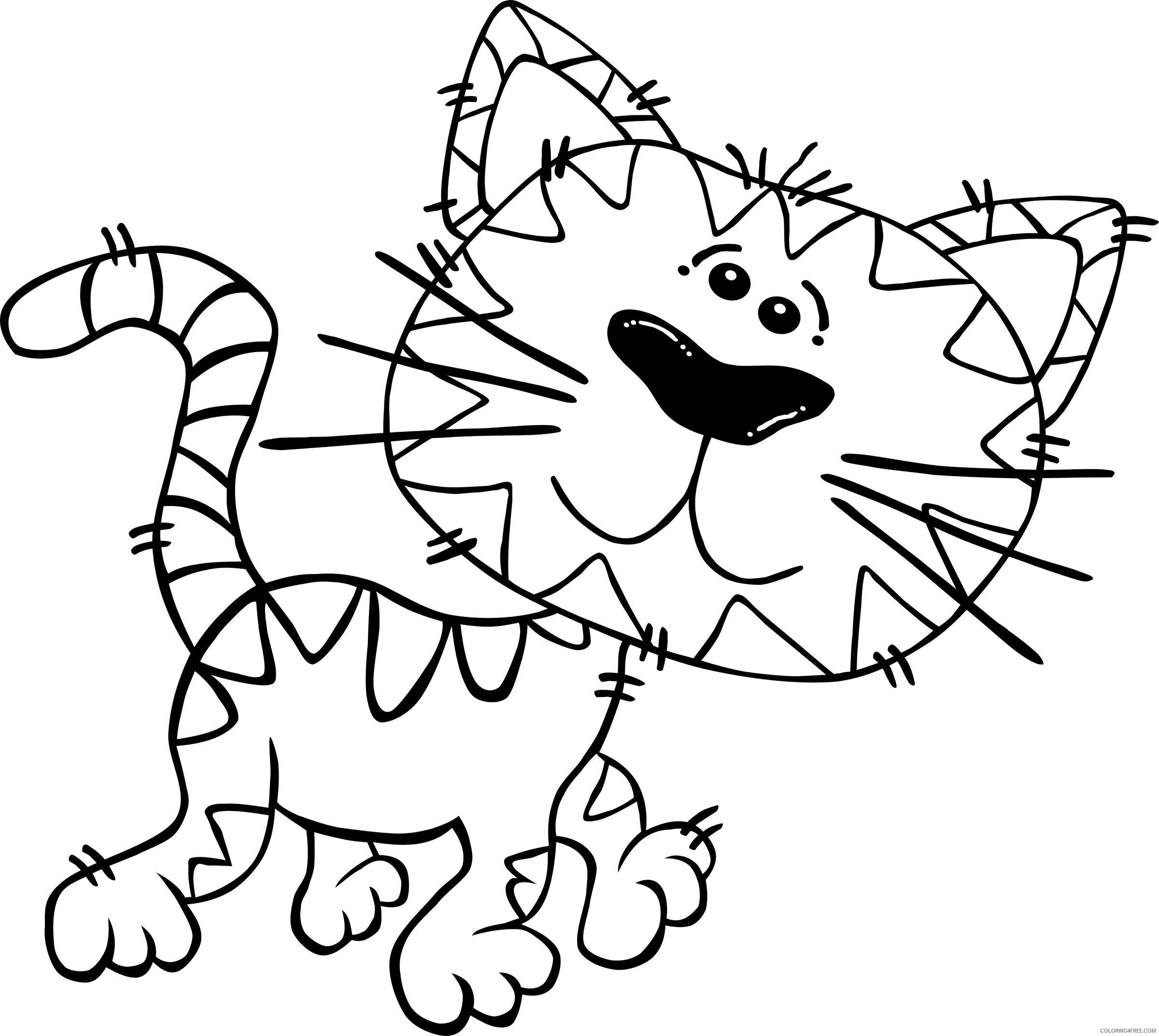 Cartoon Cat Coloring Pages gerald g cartoon cat walking Printable Coloring4free