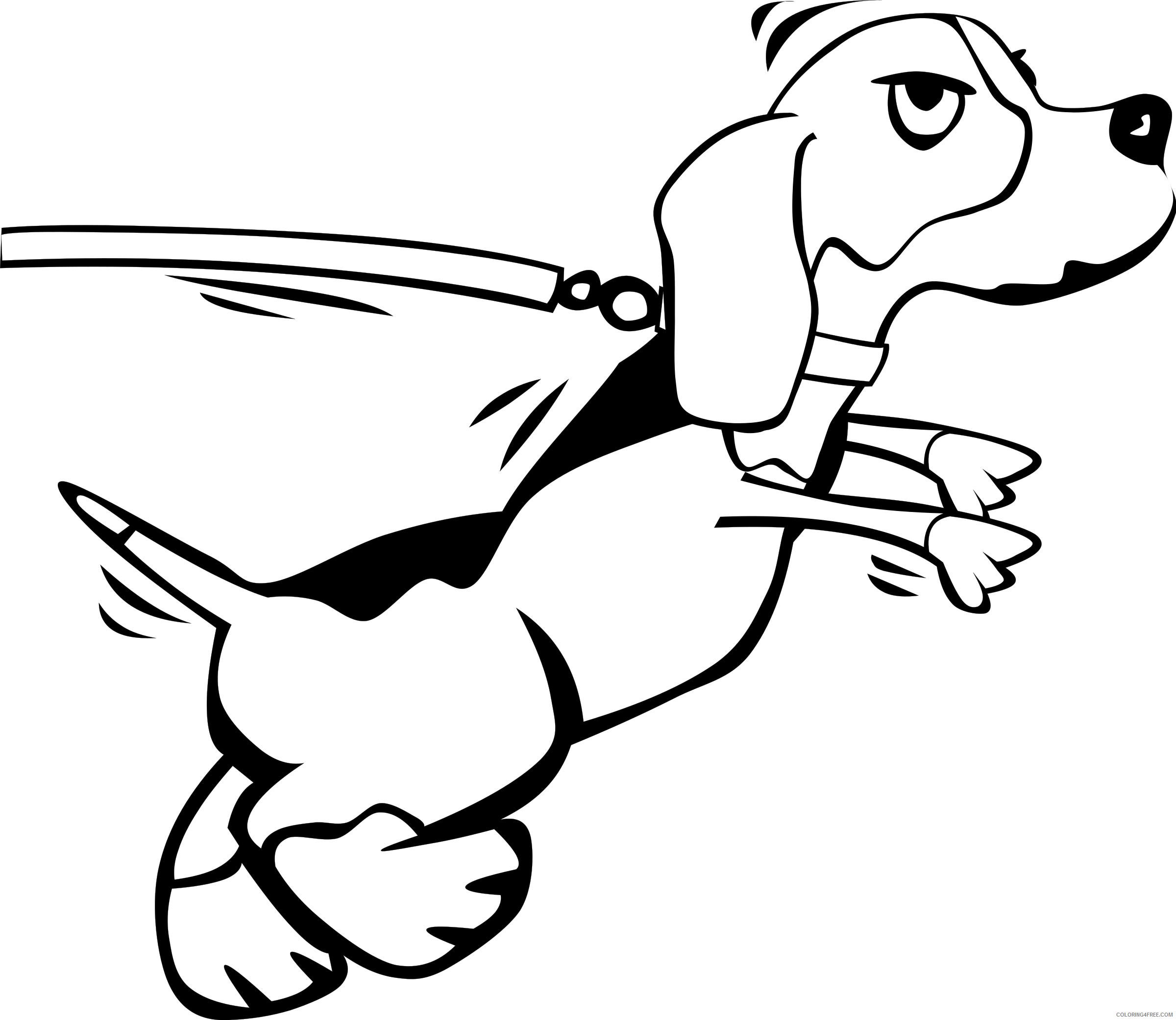 Cartoon Dog Coloring Pages gerald g dog on leash Printable Coloring4free