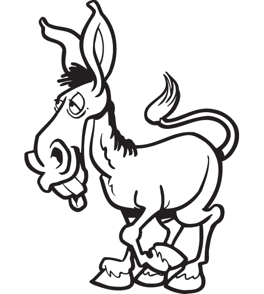 Cartoon Donkey Coloring Pages cartoon donkey xHEZ5k clipart Printable Coloring4free