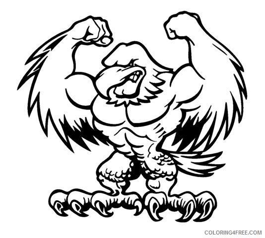 Cartoon Eagle Coloring Pages cartoon eagle mascot logo clip Printable Coloring4free