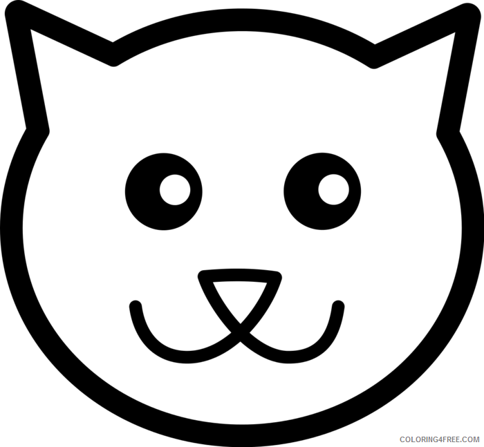 Cat Face Coloring Pages cat face page oTApyU Printable Coloring4free