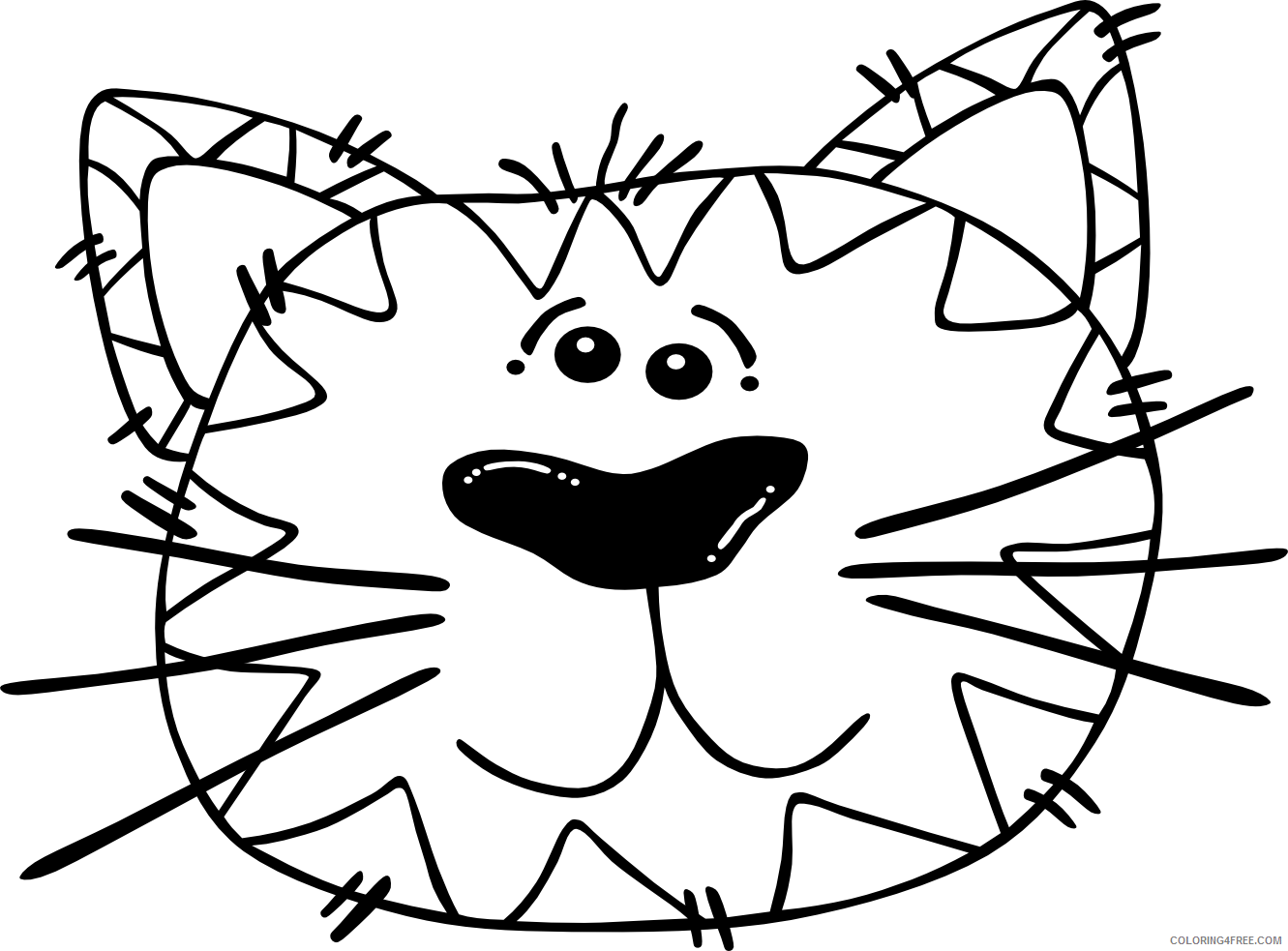 Cat Face Coloring Pages go back images for cat Printable Coloring4free