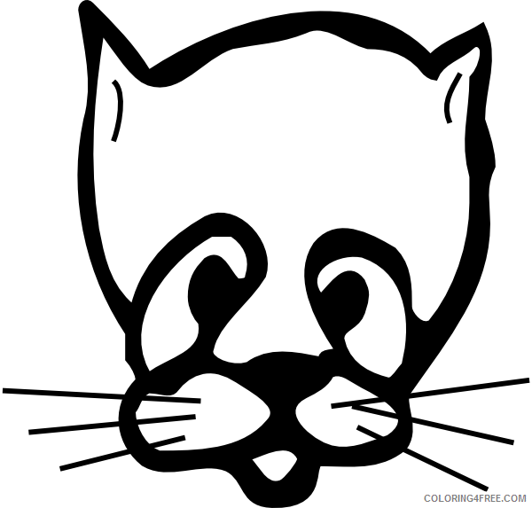 Cat Face Coloring Pages sad cat face drawing clip Printable Coloring4free