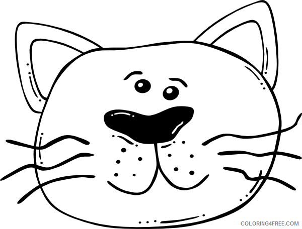 Cat Face Coloring Pages white cat face clip art Printable Coloring4free