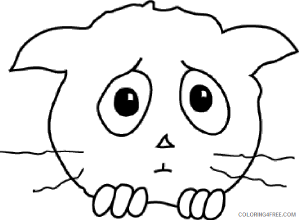 Cat Large Coloring Pages cat sad at Printable Coloring4free