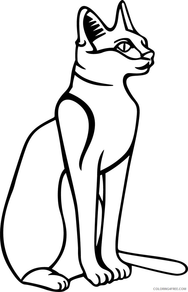 Cat Large Coloring Pages egyptian cat gods cliparts Printable Coloring4free