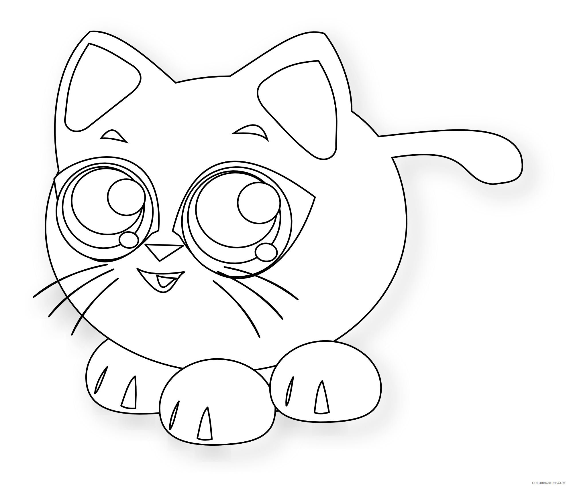 Cat Outline Coloring Pages baby cat black white line Printable Coloring4free