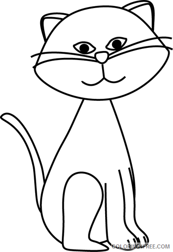 Cat Outline Coloring Pages black cat Printable Coloring4free