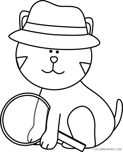 Cat Outline Coloring Pages cat Printable Coloring4free