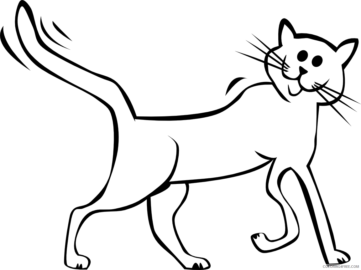 Cat Outline Coloring Pages cat Printable Coloring4free