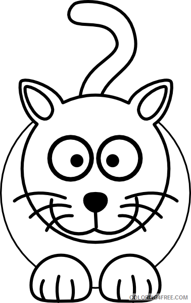 Cat Outline Coloring Pages cat black and Printable Coloring4free