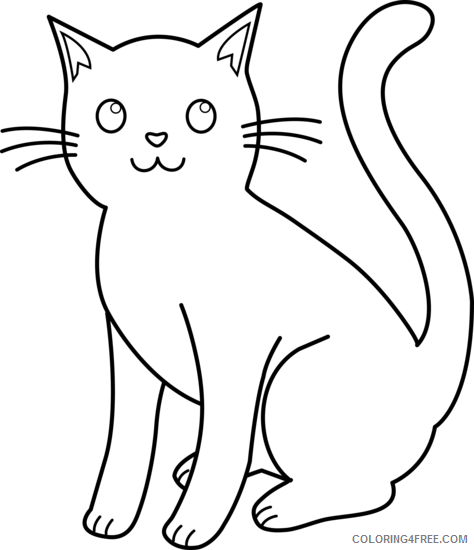 Cat Outline Coloring Pages cat black and Printable Coloring4free