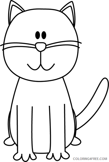 Cat Outline Coloring Pages cat black white png Printable Coloring4free