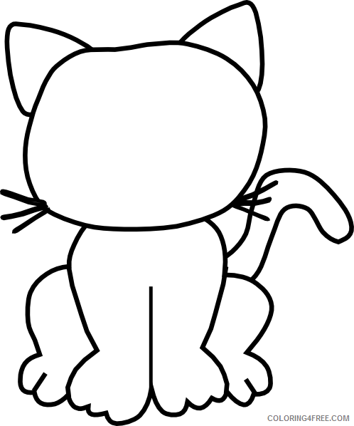 Cat Outline Coloring Pages cat outline at Printable Coloring4free