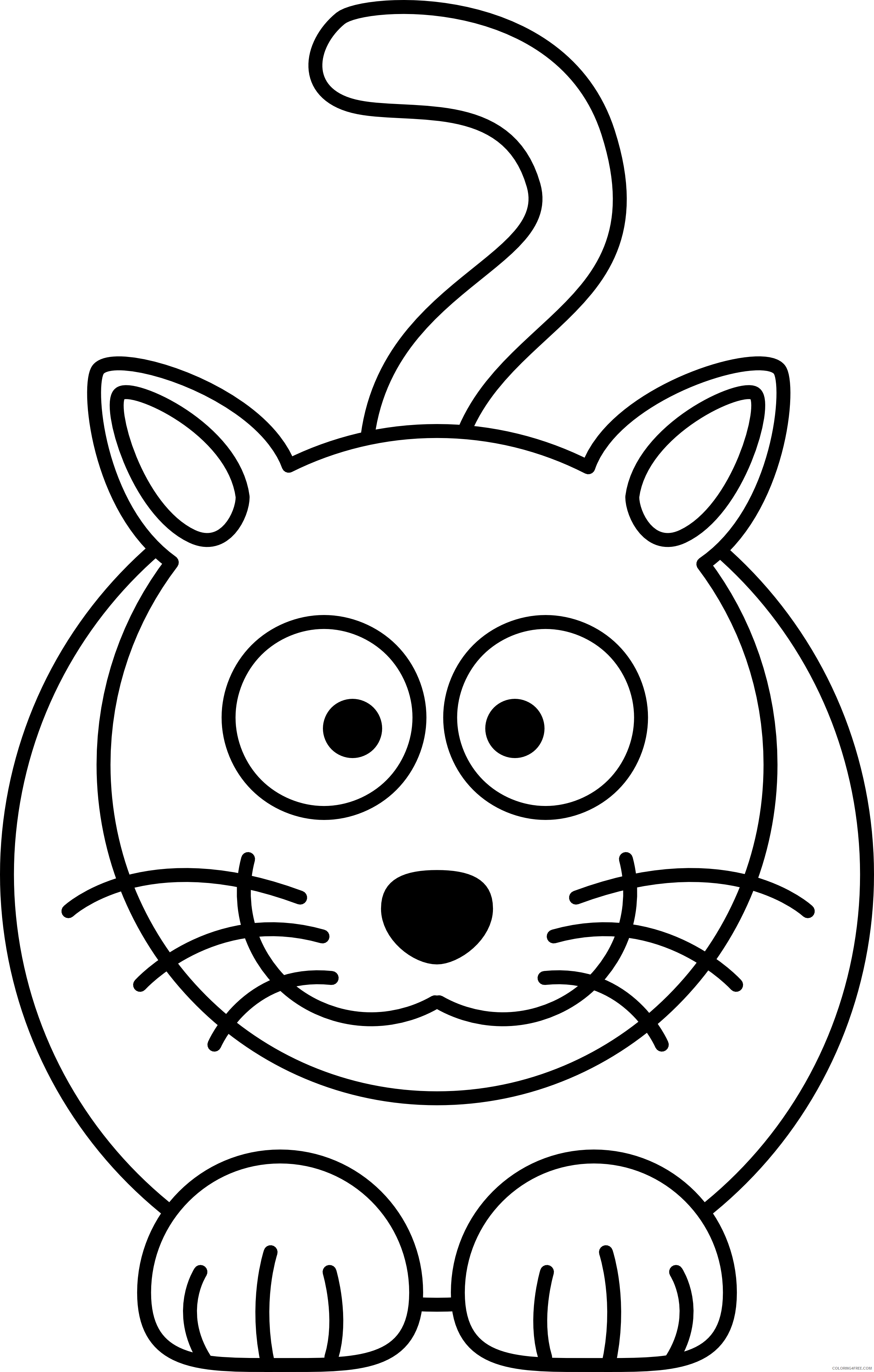 Cat Outline Coloring Pages puppy and kitten black Printable Coloring4free