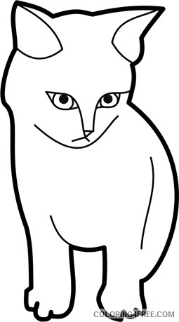 Cat Outline Coloring Pages white cat outline jpg Printable Coloring4free