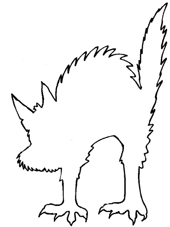 Cat Silhouette Coloring Pages back halloween cat silhouette stencil Printable Coloring4free