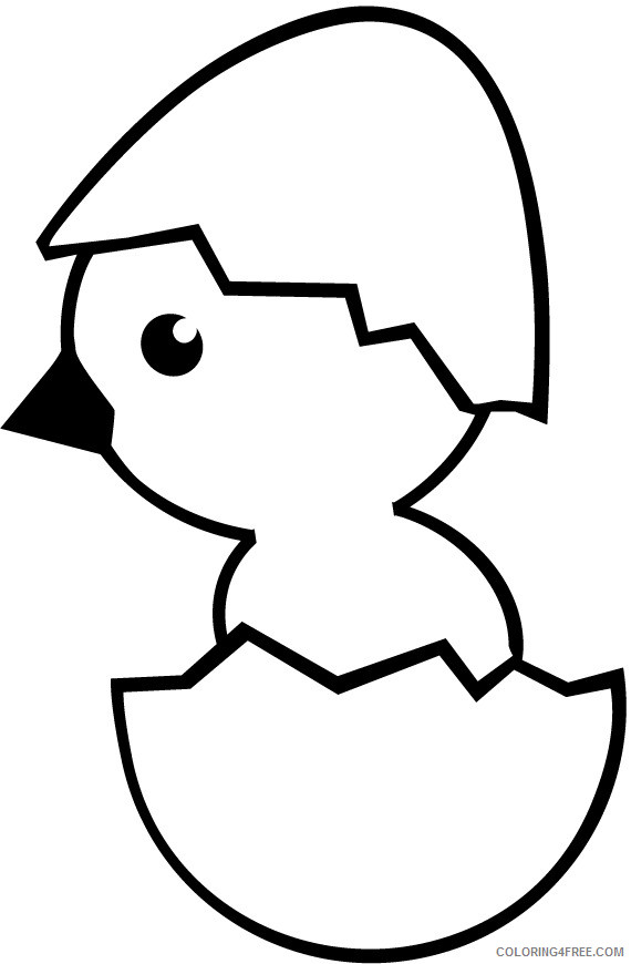 Chick Coloring Pages worksheet of cute cartoon chick Printable Coloring4free