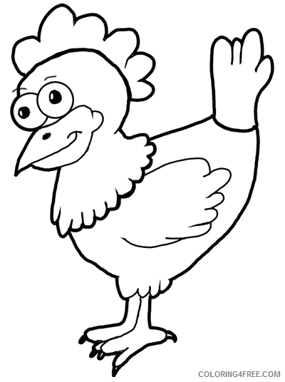 Chicken Coloring Pages finished cartoon chicken hen drawingtutorials Printable Coloring4free