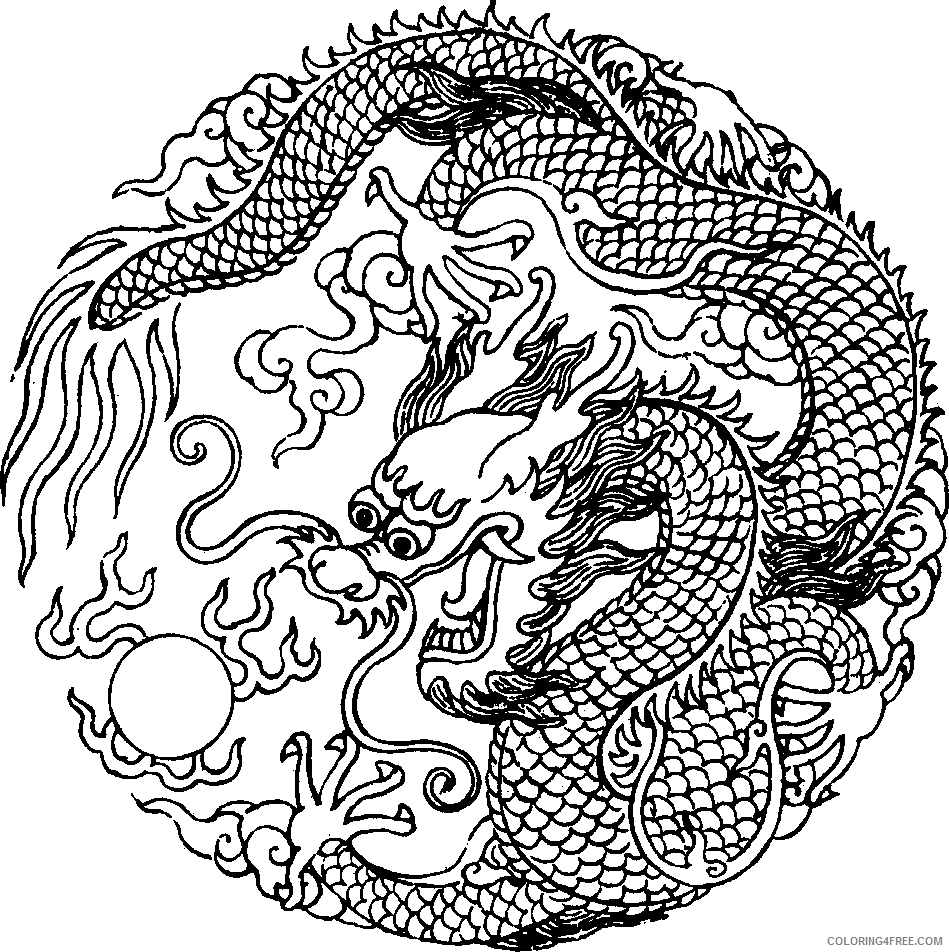 Chinese Dragon Coloring Pages Chinese Dragon 85 Printable Coloring4free Coloring4free Com