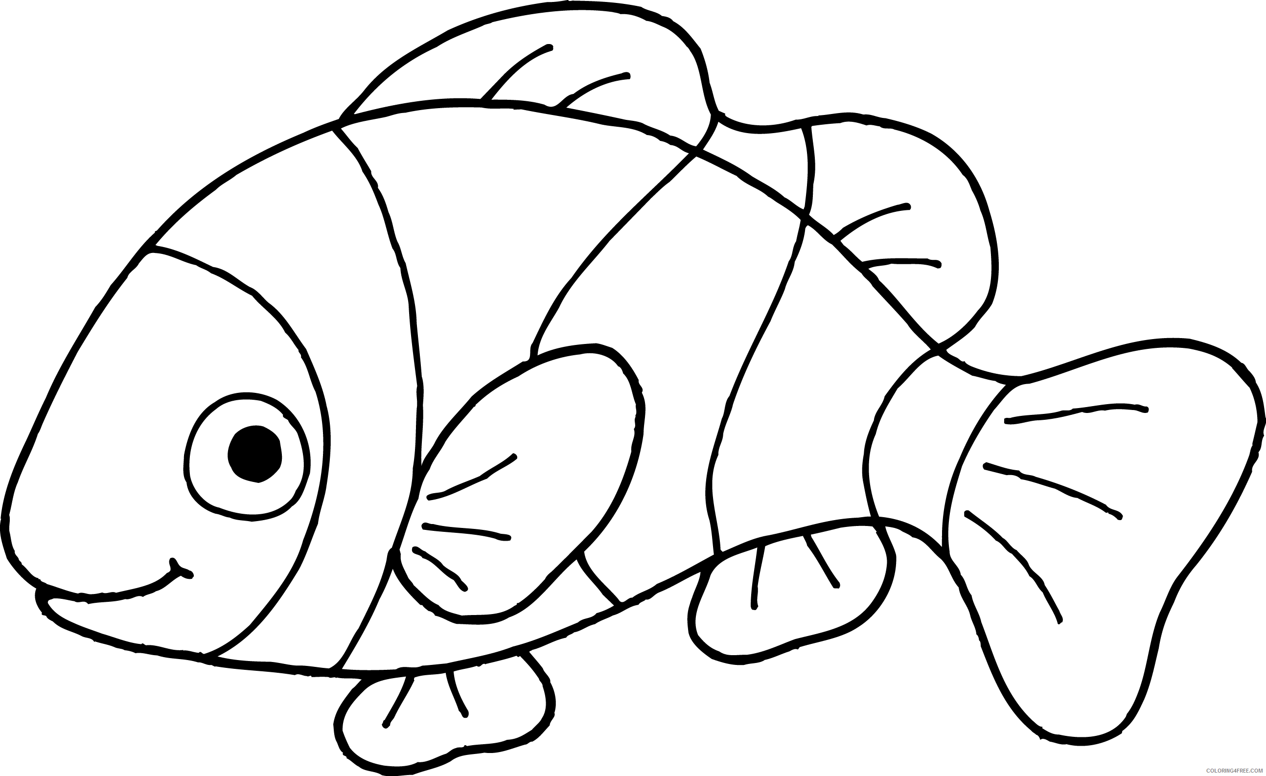 Clownfish Coloring Pages clownfish line art 4mrMqs clipart Printable Coloring4free