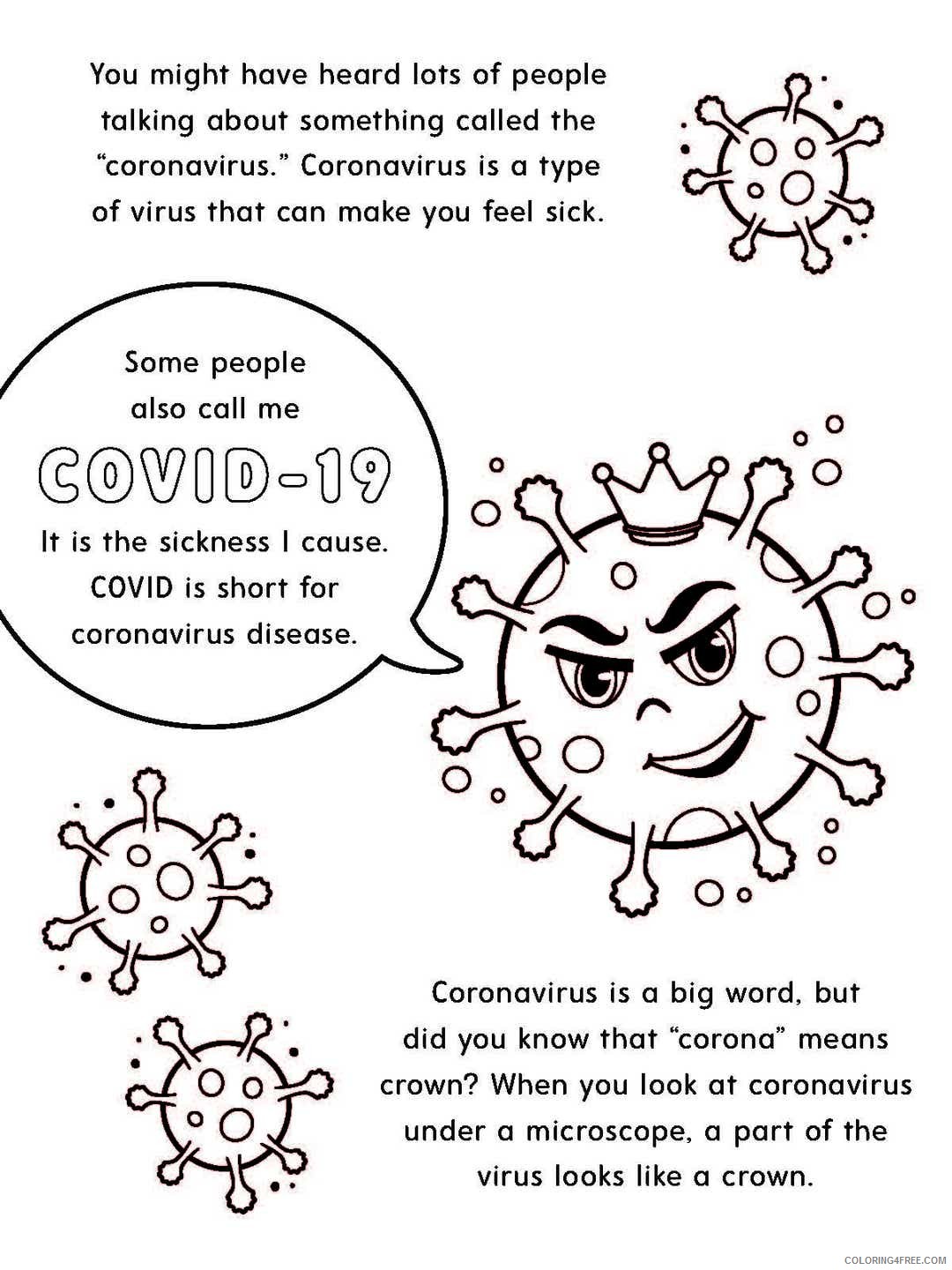 Corona Virus Covid 19 For Kids Coloring Pages Coronavirus 2020 Printable Coloring4free