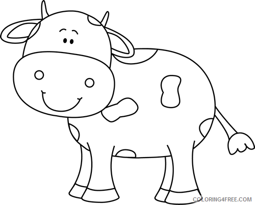 Cow Outline Coloring Pages cow clip Printable Coloring4free