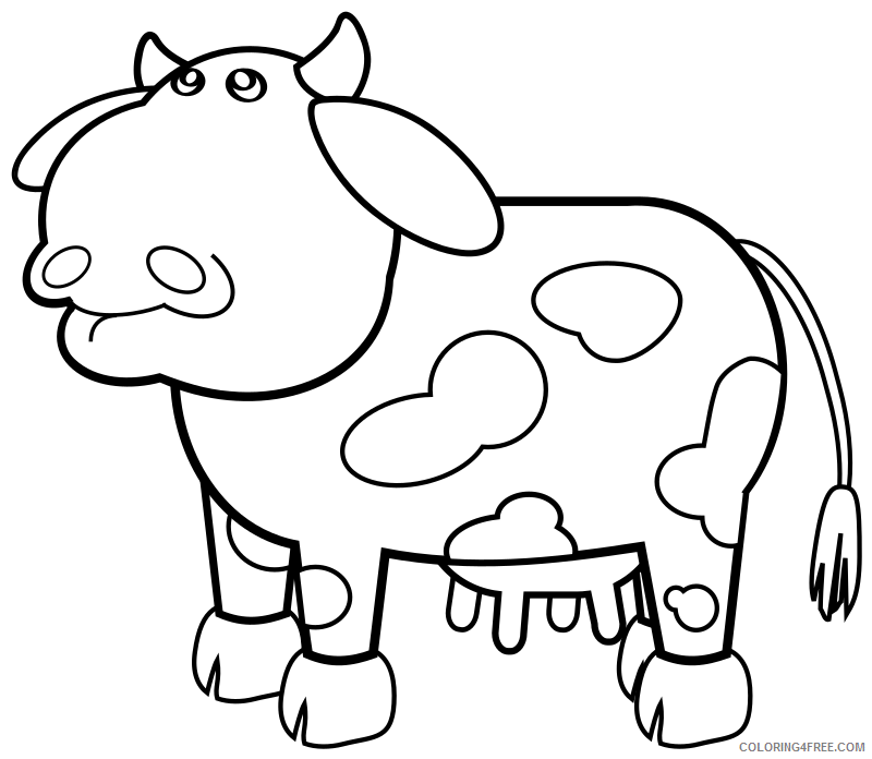 Cow Outline Coloring Pages cow outline MHC3Kn png Printable Coloring4free