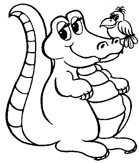 Crocodile Coloring Pages crocodile drawing outline bfree Printable Coloring4free