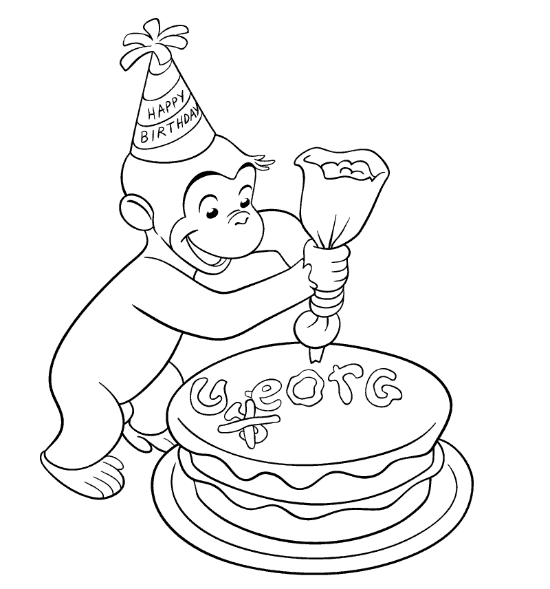 Curious George Monkey Coloring Pages curious george printable Printable Coloring4free