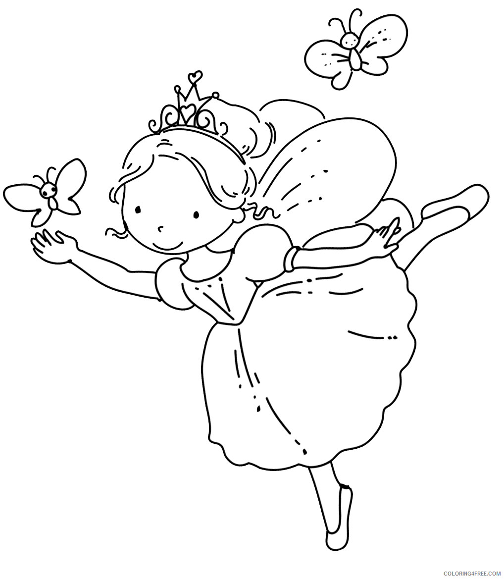 Cute Butterfly Coloring Pages free fairy cute Printable Coloring4free