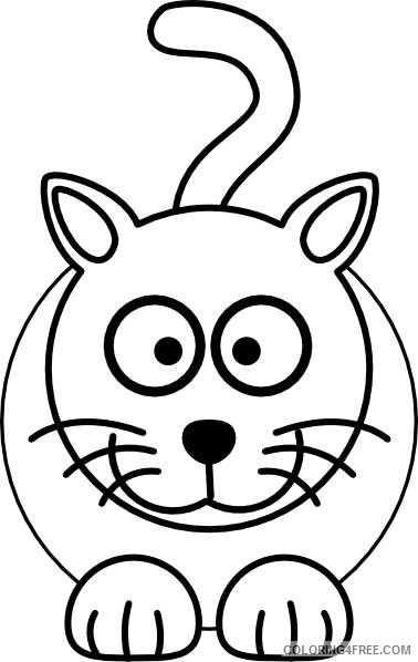 Cute Cat Coloring Pages front on picture of a Printable Coloring4free