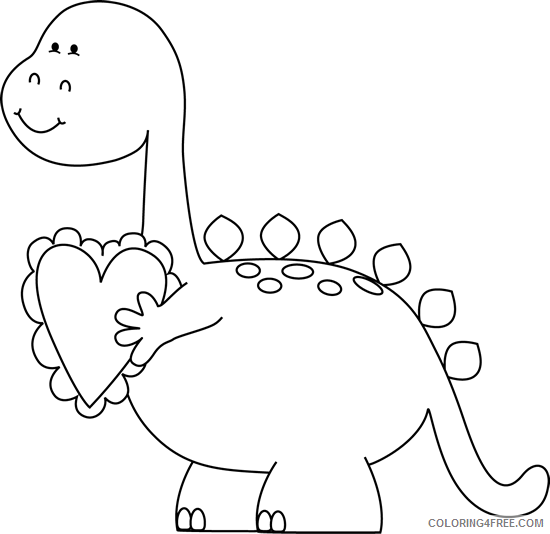 Cute Dinosaur Coloring Pages cute dinosaur black and Printable Coloring4free