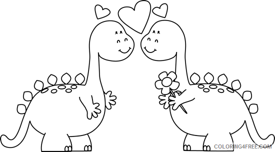 Cute Dinosaur Coloring Pages cute dinosaur black and Printable Coloring4free