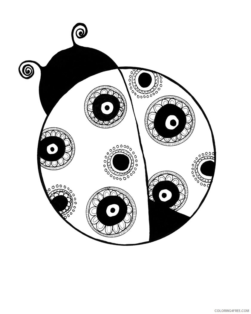 Cute Ladybug Coloring Pages cute ladybug black and Printable Coloring4free