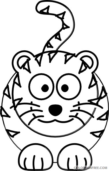 Cute Tiger Coloring Pages cute tiger black and Printable Coloring4free