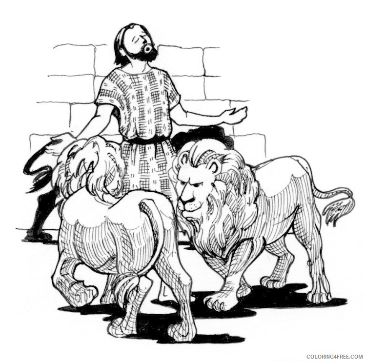 Daniel in the Lions Den Coloring Pages daniel and the lions den Printable Coloring4free