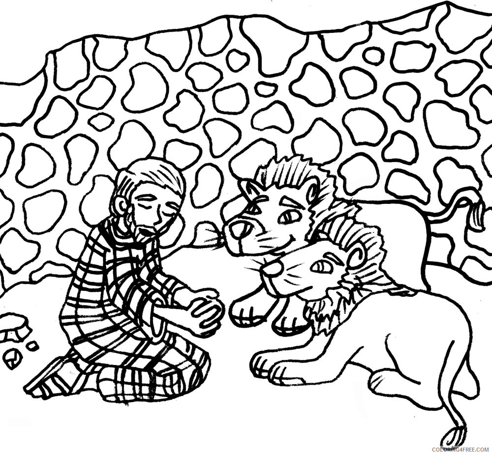 Daniel in the Lions Den Coloring Pages daniel and the lions den Printable Coloring4free